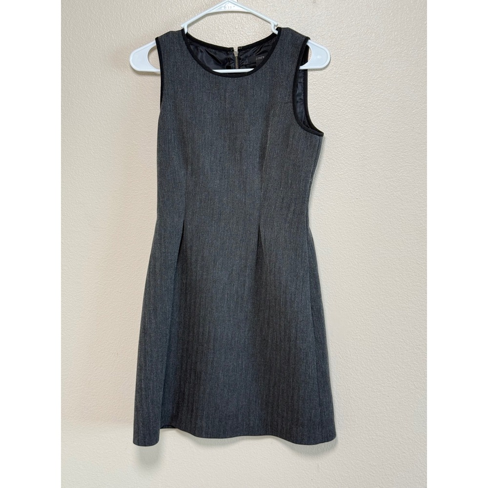 J.Crew Womens Grey Herringbone Sleeveless Sheath Dress Professional Workwear 2